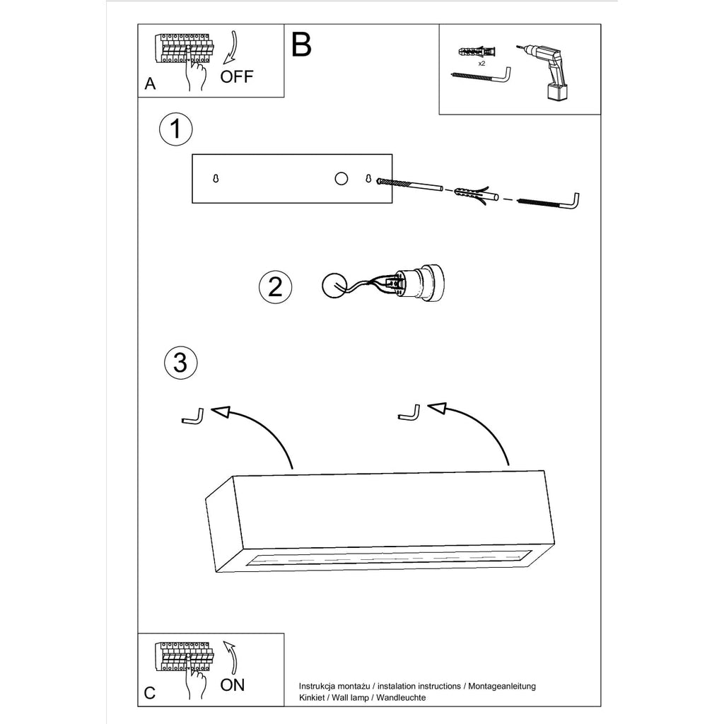 Ceramic Up-Down Wall Light with Rectangular Shade – view 12 | BROKLEN