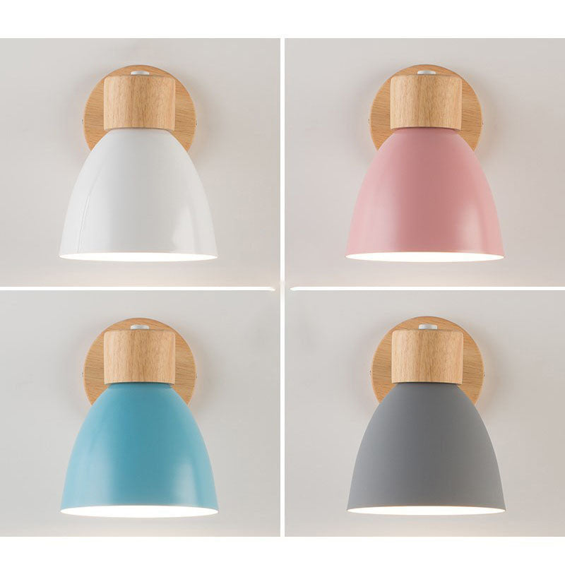 Wooden Cone Wall Light with Metal Shade – view 4 | BROKLEN