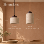 Cylindrical Travertine Pendant Light with Walnut Ceiling Rose – view 8 | BROKLEN