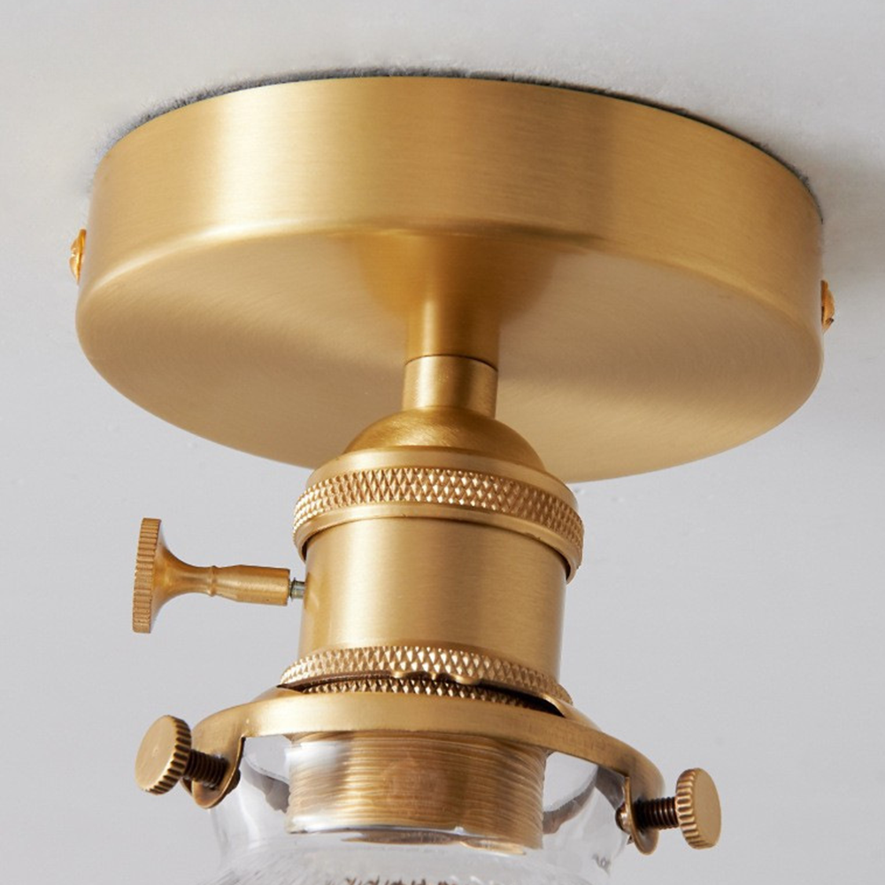 Vintage Clear Glass Ceiling Light with Brass Details – view 12 | BROKLEN