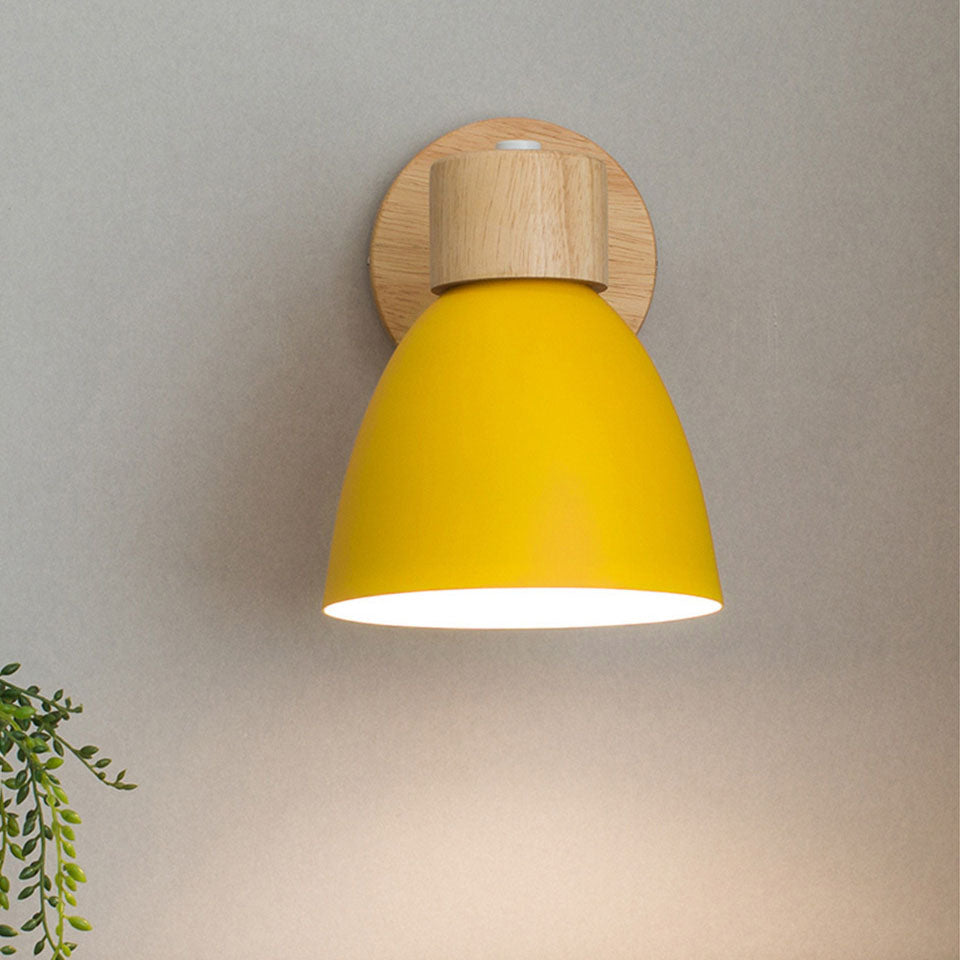 Wooden Cone Wall Light with Metal Shade – view 8 | BROKLEN