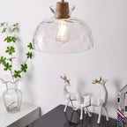 Glass Pendant Light with Wood Accent – view 4 | BROKLEN
