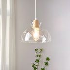 Glass Pendant Light with Wood Accent – view 5 | BROKLEN