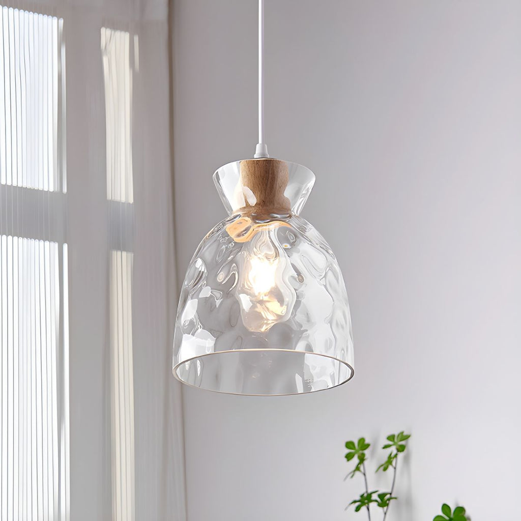Glass Pendant Light with Wood Accent – view 7 | BROKLEN