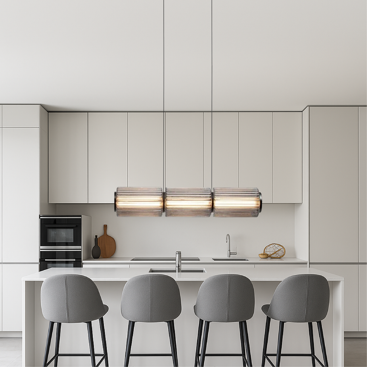 Linear Cylinder Glass Pendant – view 2 | BROKLEN