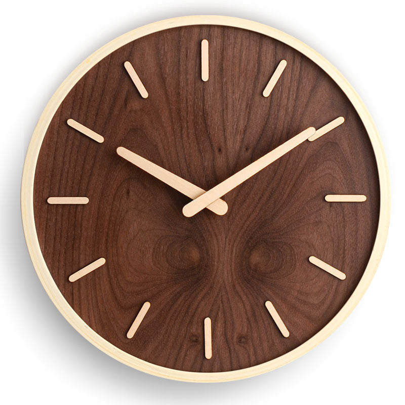 Walnut Wood Minimalist Silent Wall Clock – view 6 | BROKLEN