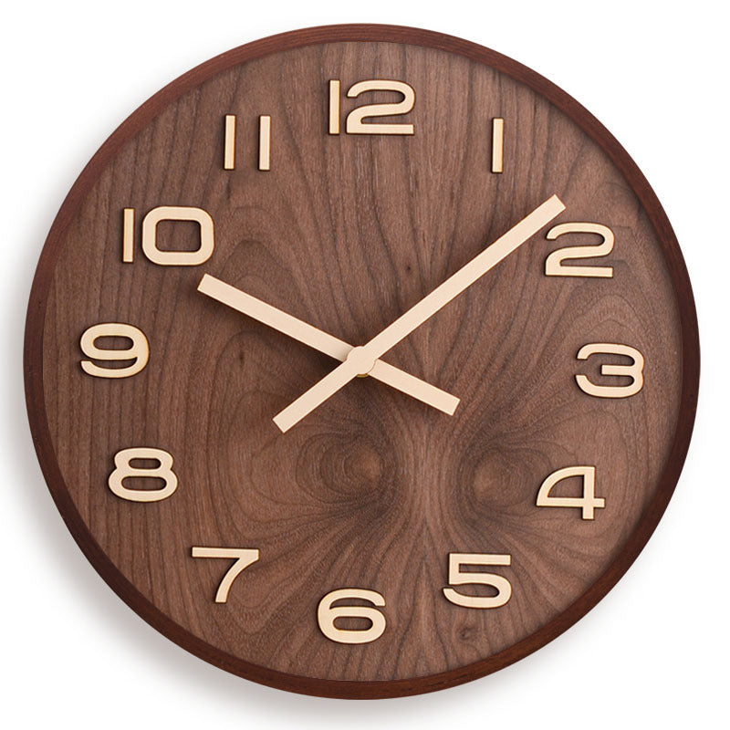 Walnut Wood Minimalist Silent Wall Clock – view 5 | BROKLEN