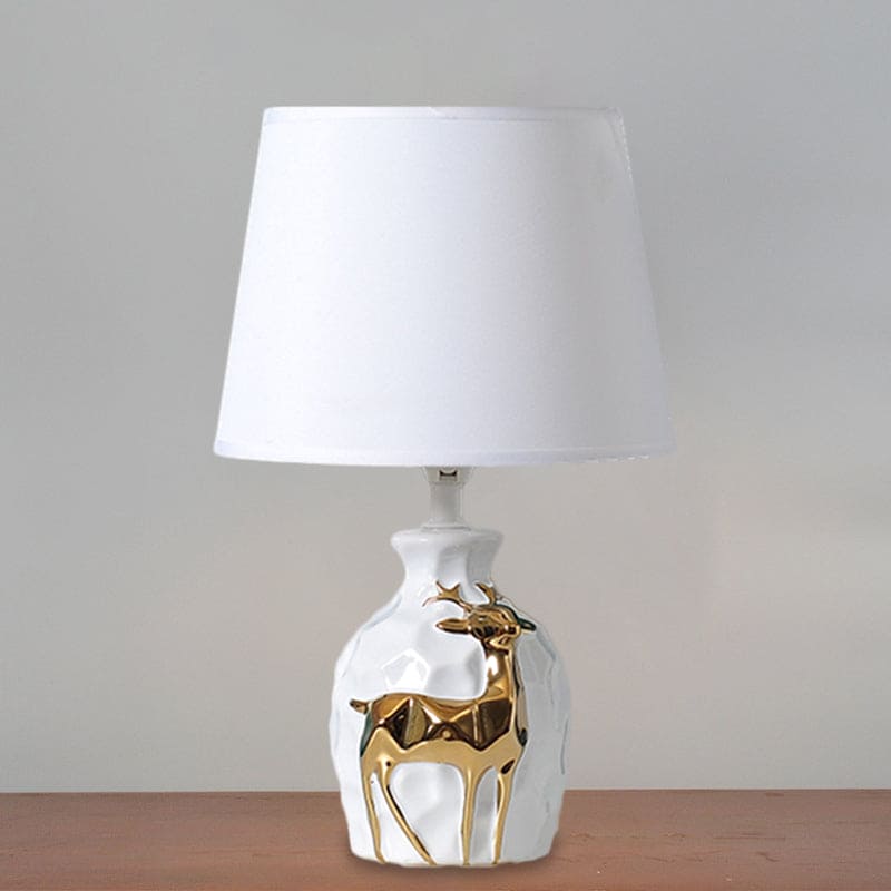 Ceramic Deer Table Lamp with Classic Fabric Shade – view 5 | BROKLEN