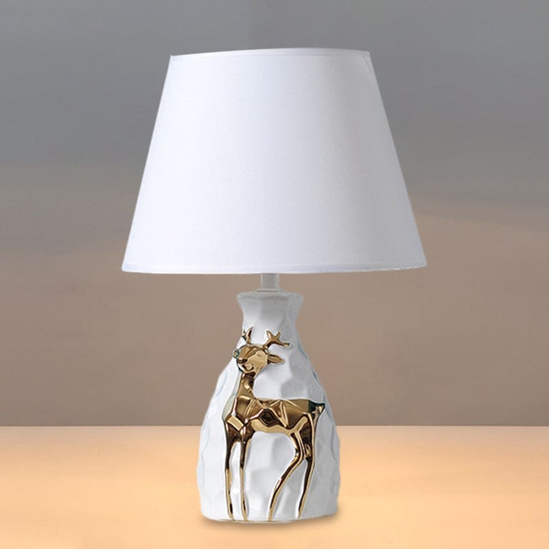 Ceramic Deer Table Lamp with Classic Fabric Shade – view 4 | BROKLEN