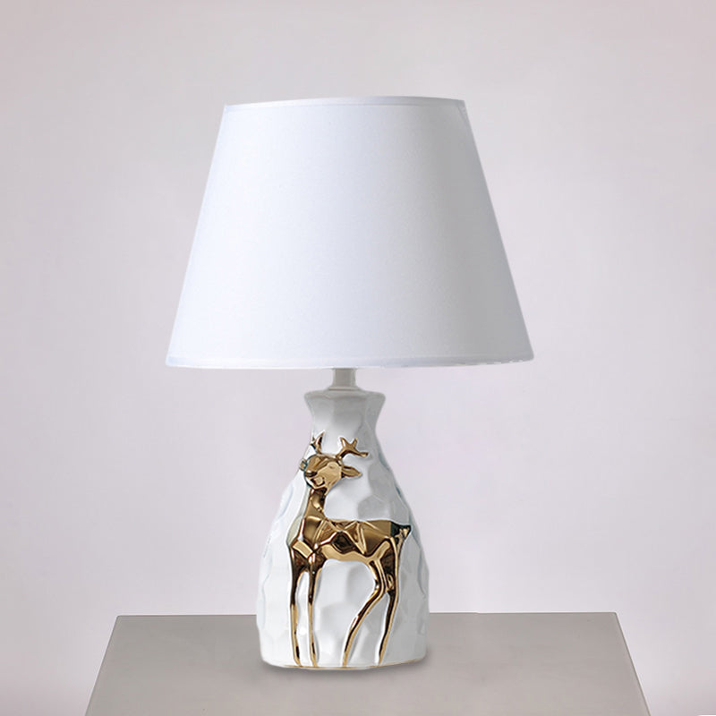 Ceramic Deer Table Lamp with Classic Fabric Shade – view 6 | BROKLEN