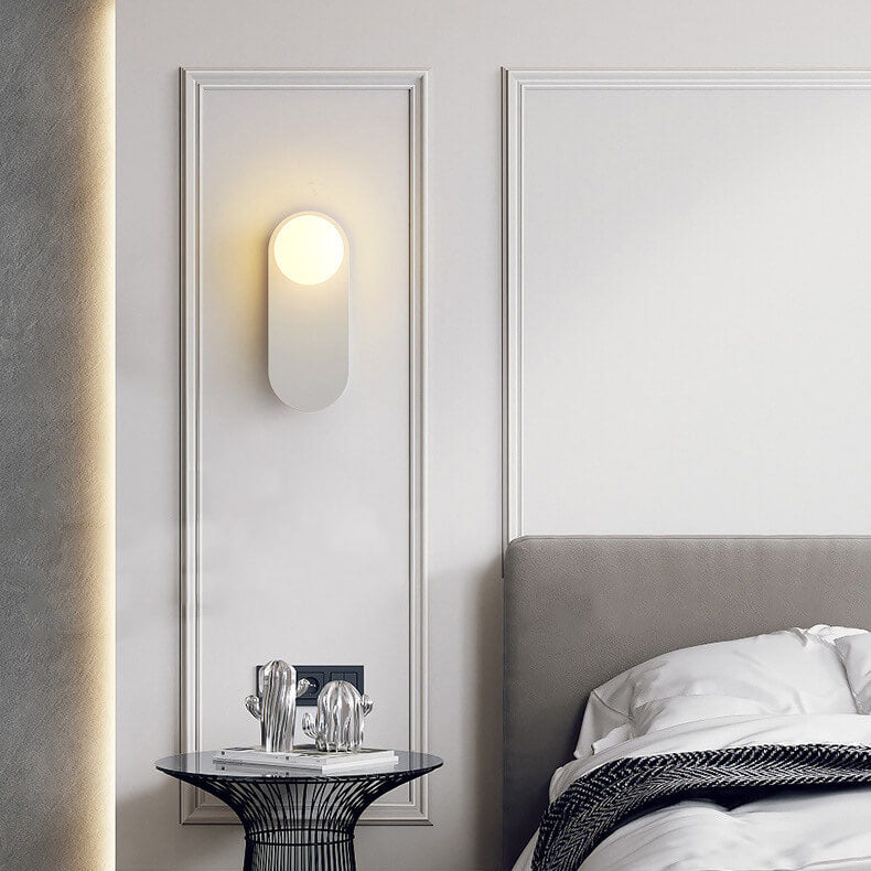 Minimalist Nordic Globe Wall Sconce with Oval Backplate – view 6 | BROKLEN