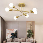 Modern Sputnik Semi-Flush Mount Chandelier – view 2 | BROKLEN