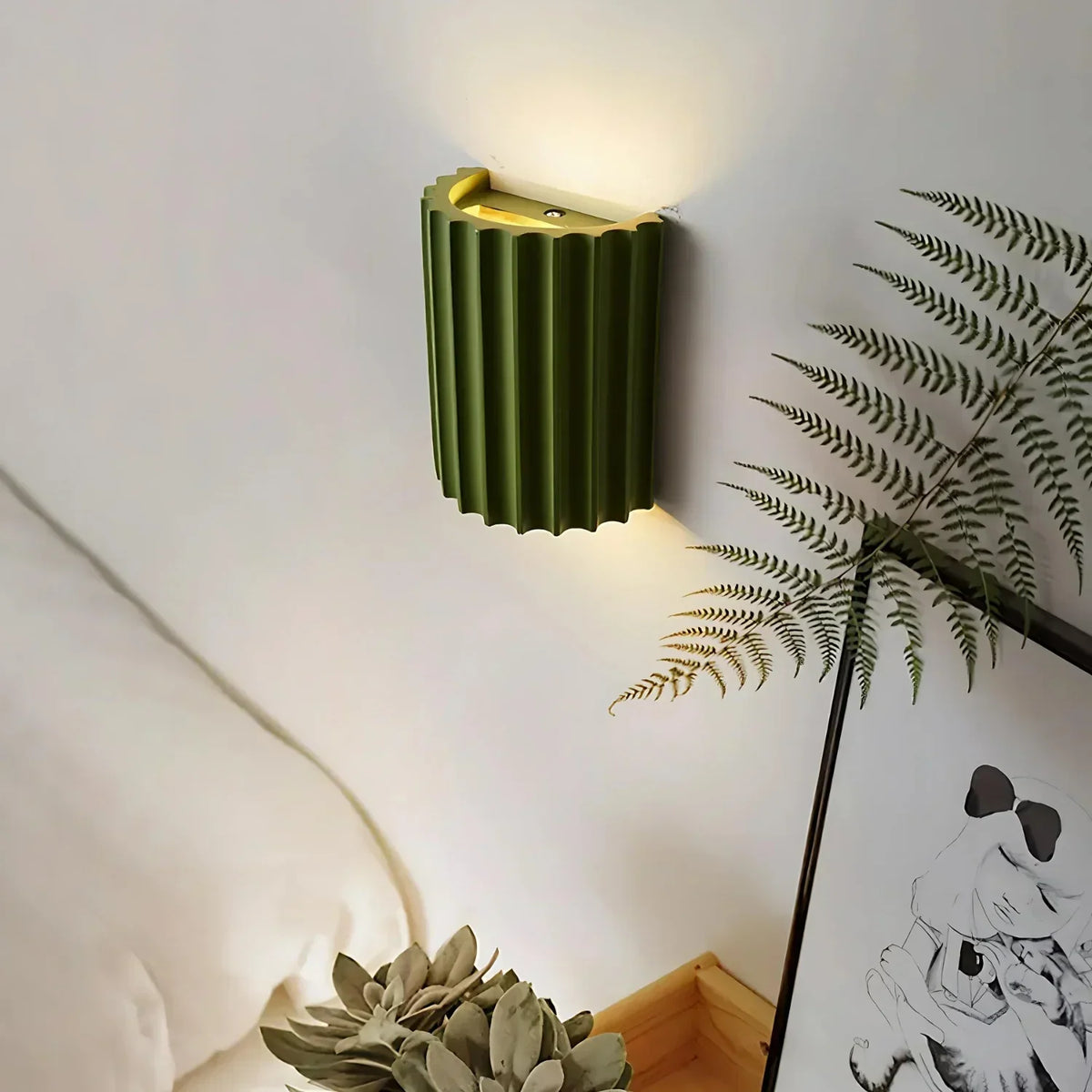 Ribbed Resin Cylinder Up & Down Wall Light – view 7 | BROKLEN