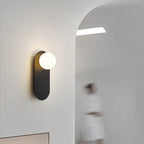 Minimalist Nordic Globe Wall Sconce with Oval Backplate – view 2 | BROKLEN