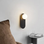 Minimalist Nordic Globe Wall Sconce with Oval Backplate – view 3 | BROKLEN