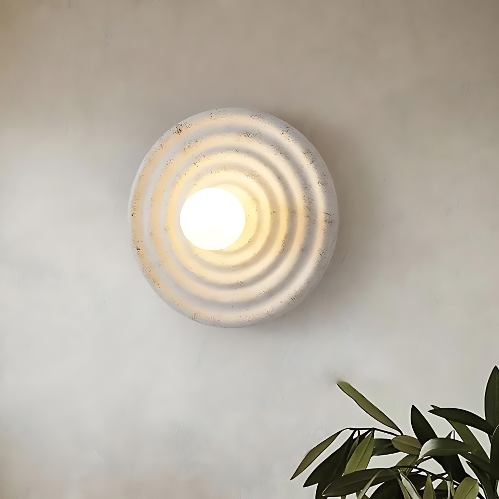 Wabi-Sabi Round Resin Wall Light – view 3 | BROKLEN