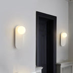 Minimalist Nordic Globe Wall Sconce with Oval Backplate – view 5 | BROKLEN