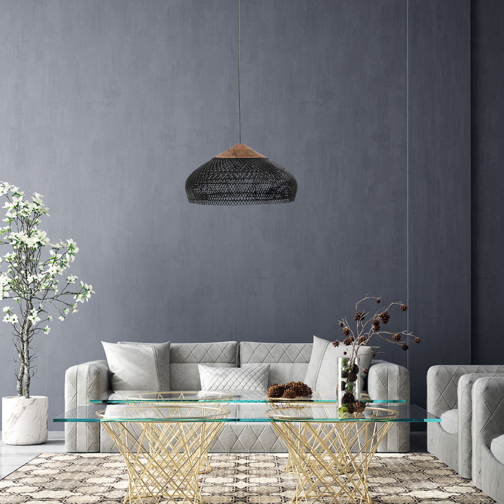 Retro Bohemian Black Rattan Pendant Light – view 7 | BROKLEN