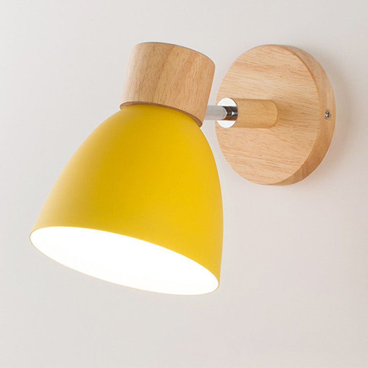 Wooden Cone Wall Light with Metal Shade – view 2 | BROKLEN
