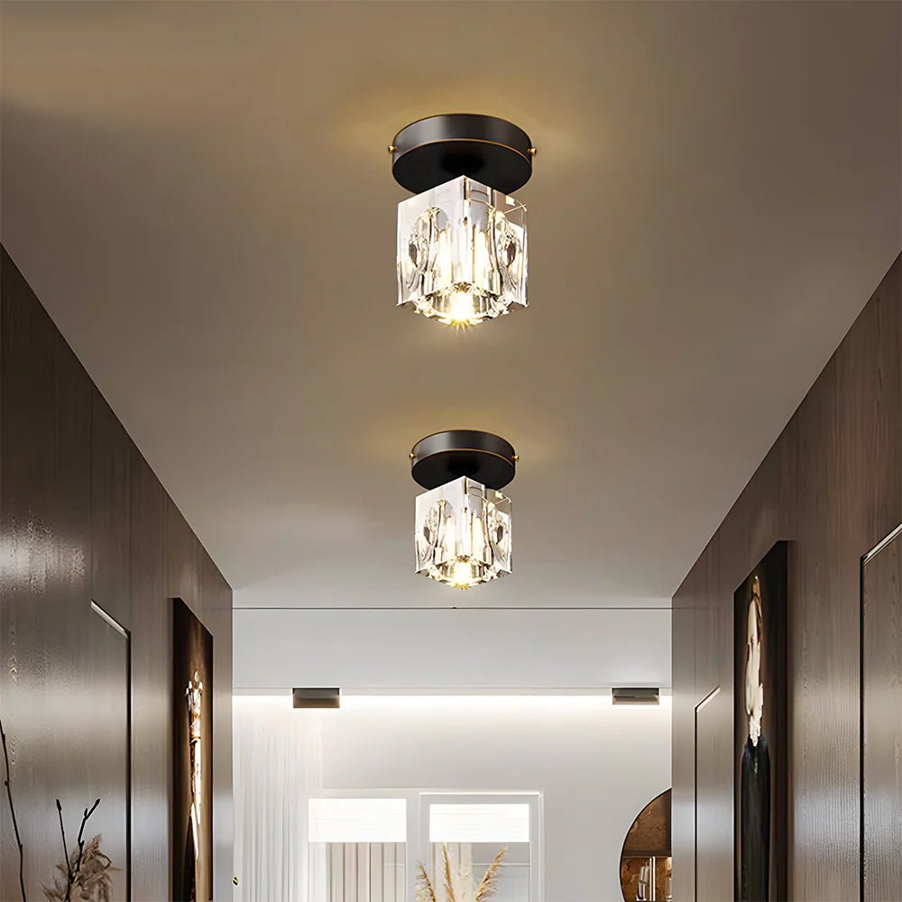 Mini Crystal Flush Mount Chandelier – view 2 | BROKLEN