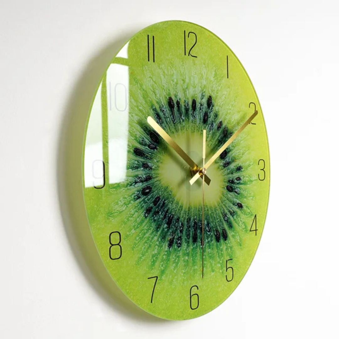 Colorful Glass Wall Clock with Gold Hands & Numbers – view 5 | BROKLEN