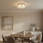 Round Ribbed Glass Flush Mount Ceiling Light – view 4 | BROKLEN