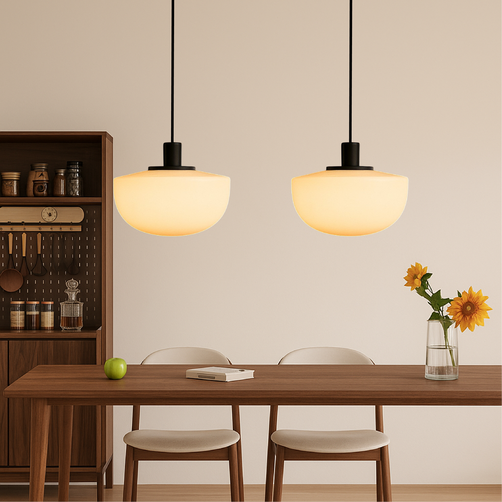Contemporary Curved Resin Pendant Light – view 3 | BROKLEN