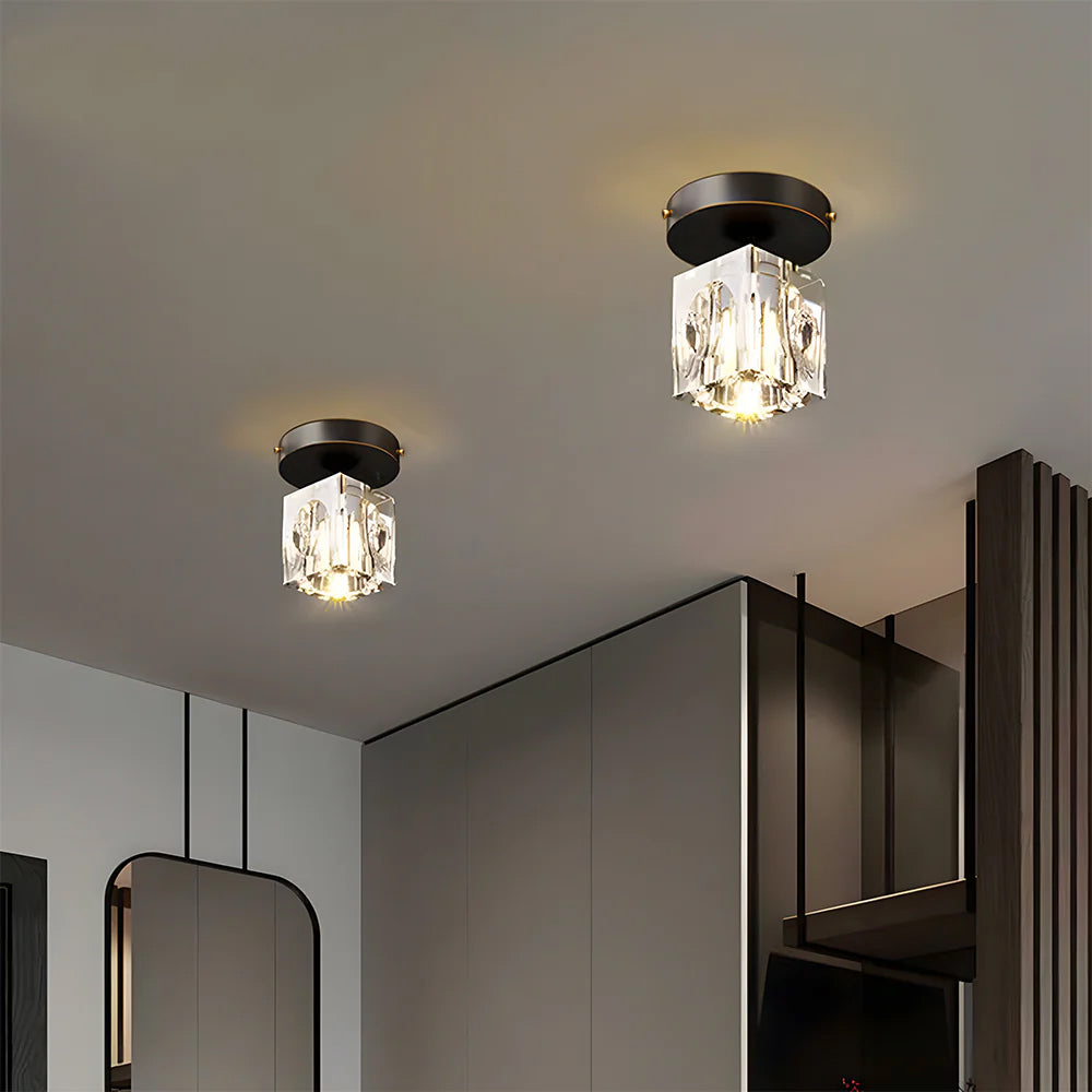 Mini Crystal Flush Mount Chandelier – view 3 | BROKLEN