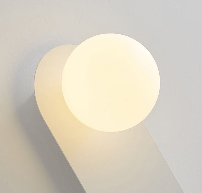 Minimalist Nordic Globe Wall Sconce with Oval Backplate – view 7 | BROKLEN