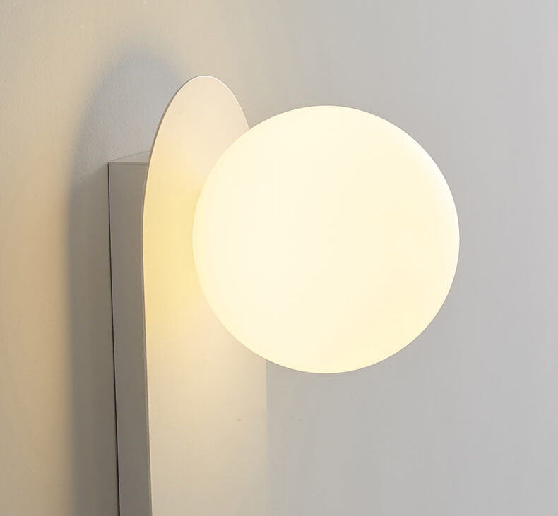 Minimalist Nordic Globe Wall Sconce with Oval Backplate – view 9 | BROKLEN