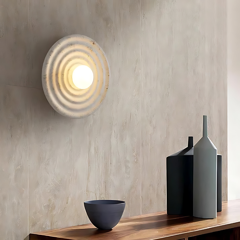 Wabi-Sabi Round Resin Wall Light – view 5 | BROKLEN