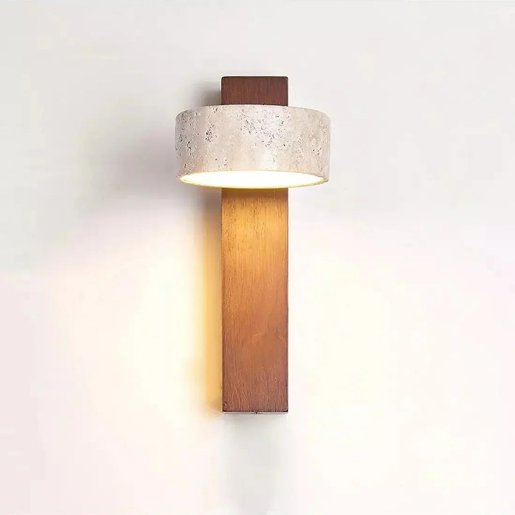 Adjustable Travertine & Wood Wall Light – view 6 | BROKLEN