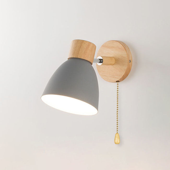 Wooden Cone Wall Light with Metal Shade – view 26 | BROKLEN