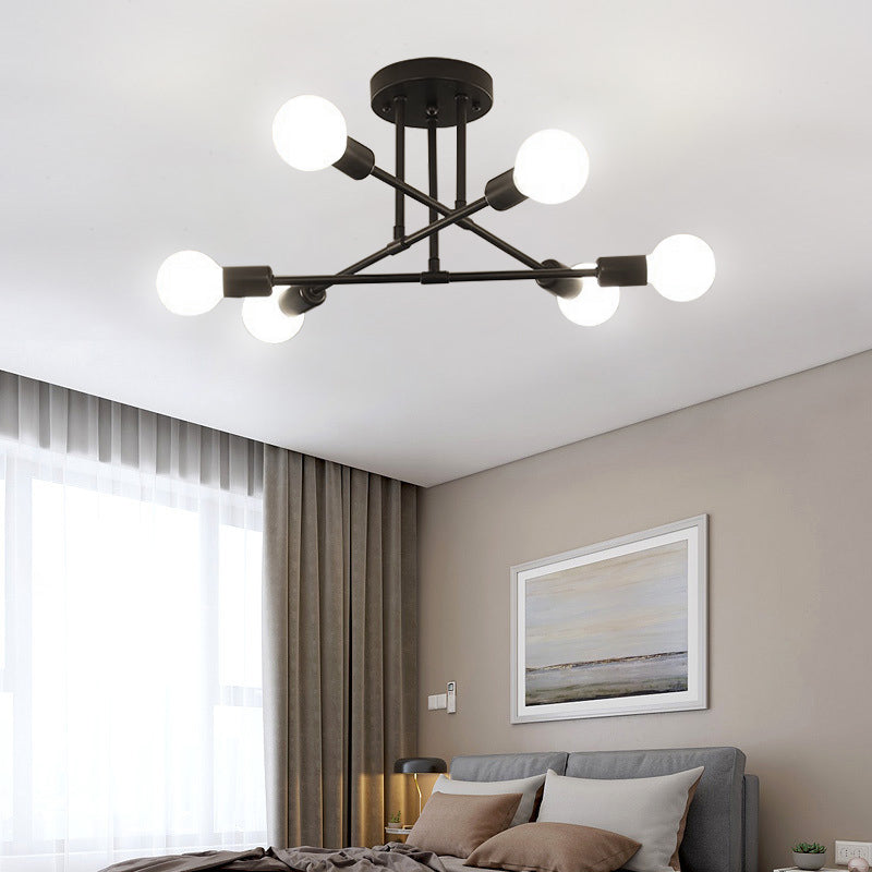 Modern Sputnik Semi-Flush Mount Chandelier – view 6 | BROKLEN