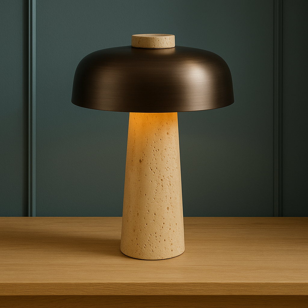 Modern Dome Table Lamp with Cork Base – view 5 | BROKLEN
