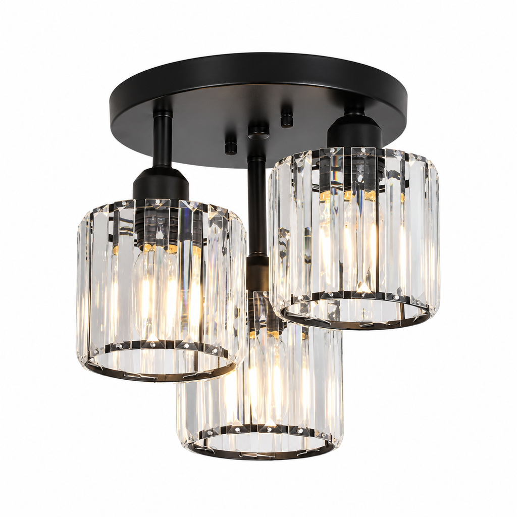 3-Light Glass Rod Ceiling Light