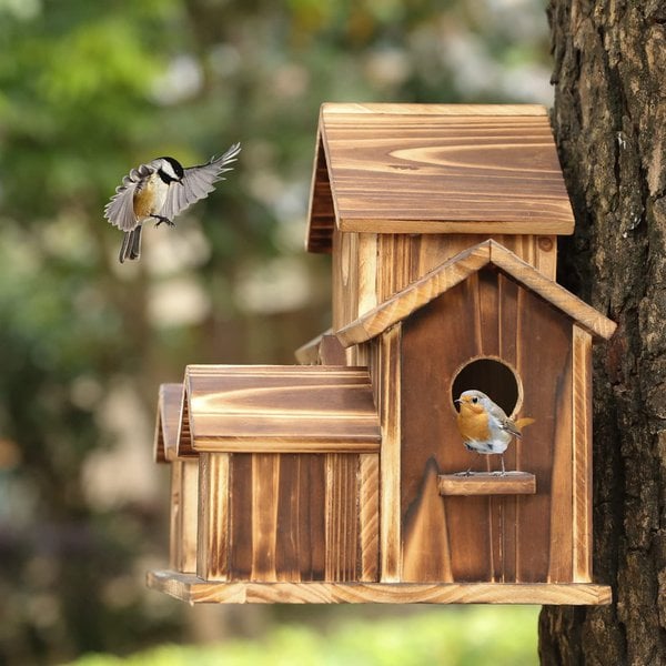 Rustic Wooden Hanging Birdhouse – view 4 | BROKLEN