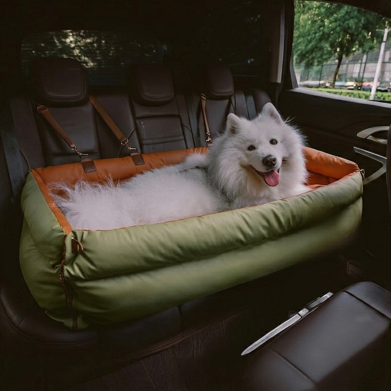 Dog Car Seat Booster – Faux Leather with Plush Padding & Non-Slip Base | BROKLEN - view 2