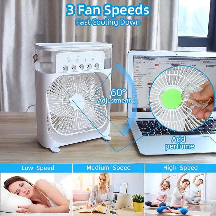 3-in-1 Fan with 7-Colour LED Light – BreezeMaster Pro