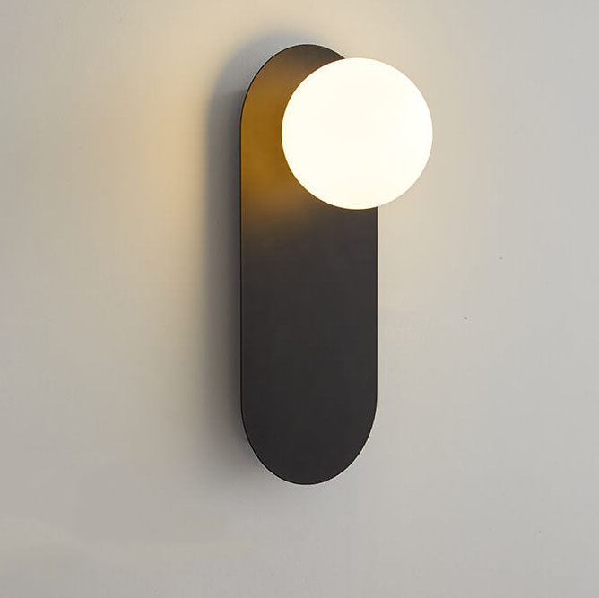 Minimalist Nordic Globe Wall Sconce with Oval Backplate – view 10 | BROKLEN