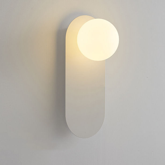 Minimalist Nordic Globe Wall Sconce with Oval Backplate – view 11 | BROKLEN