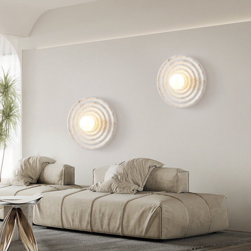 Wabi-Sabi Round Resin Wall Light – view 12 | BROKLEN