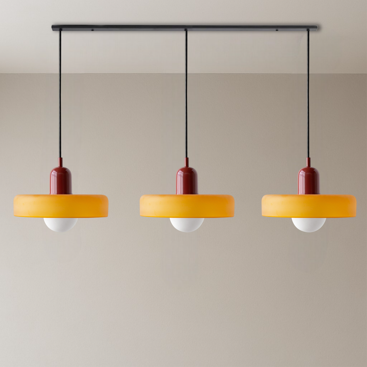 Bauhaus Triple Glass Pendant Light – view 9 | BROKLEN