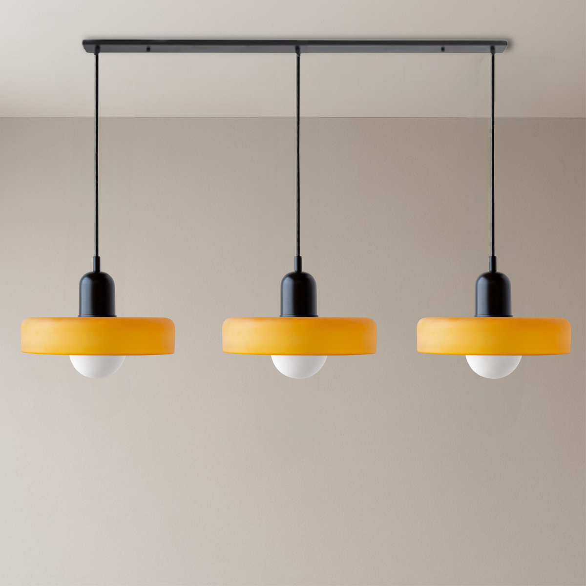 Bauhaus Triple Glass Pendant Light – view 10 | BROKLEN