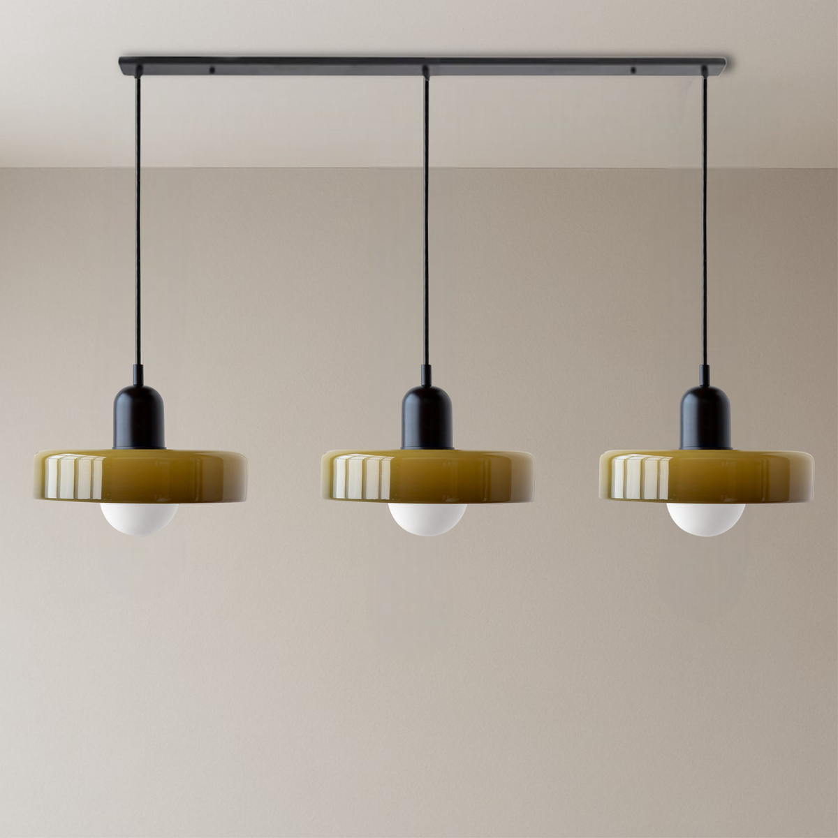 Bauhaus Triple Glass Pendant Light – view 8 | BROKLEN