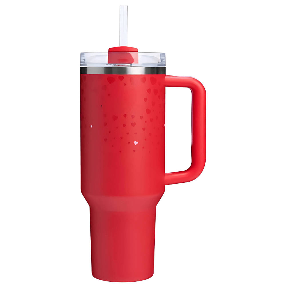 40oz Insulated Tumbler With Handle And Straw Detail - Broklen