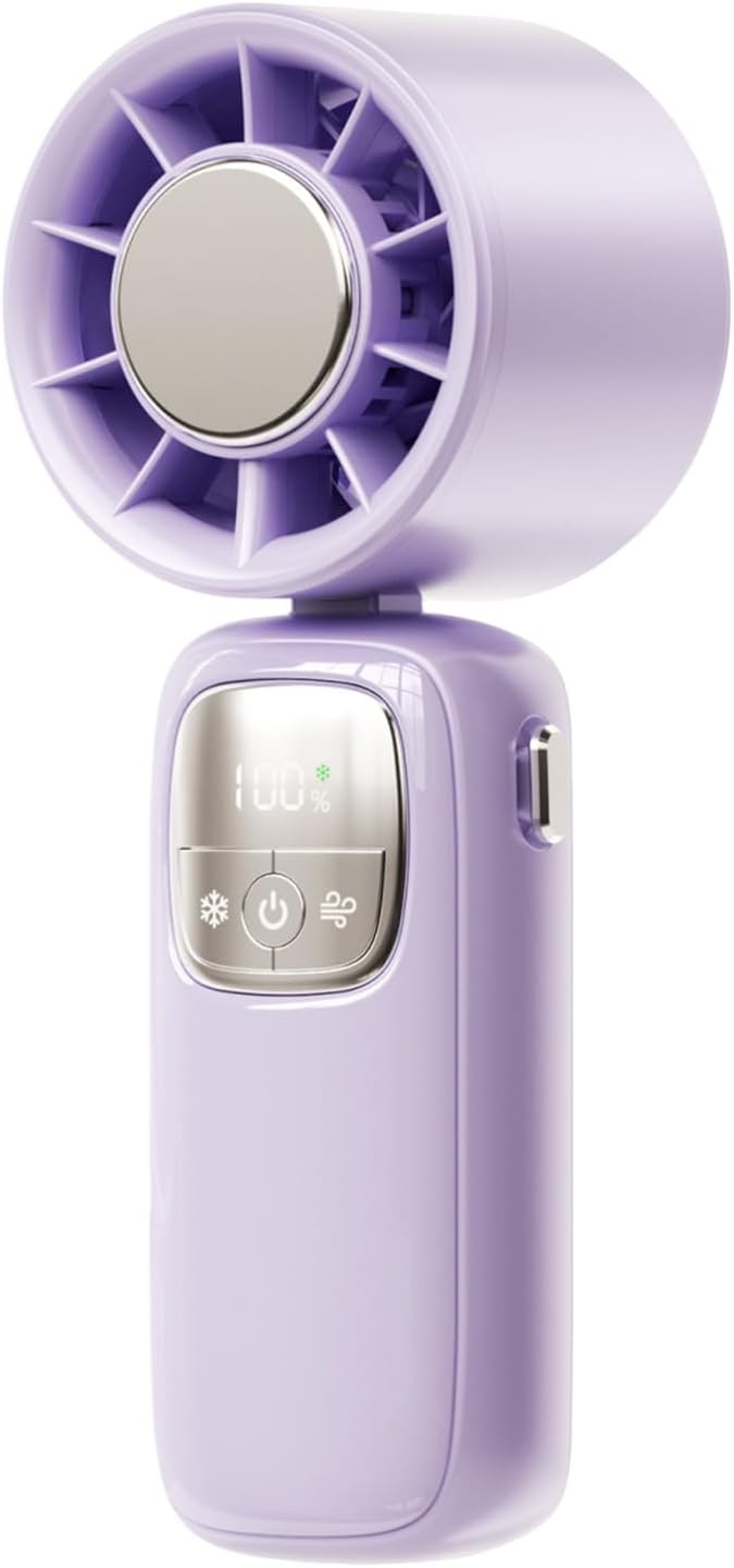 Portable Foldable Handheld Fan with LED Display – 100 Speeds