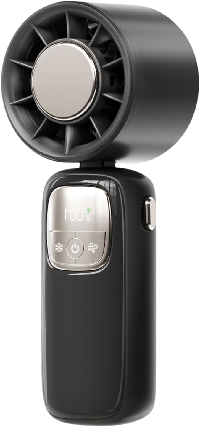 Portable Foldable Handheld Fan with LED Display – 100 Speeds