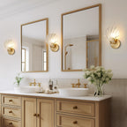 Brass & Glass Shell Wall Light – view 3 | BROKLEN