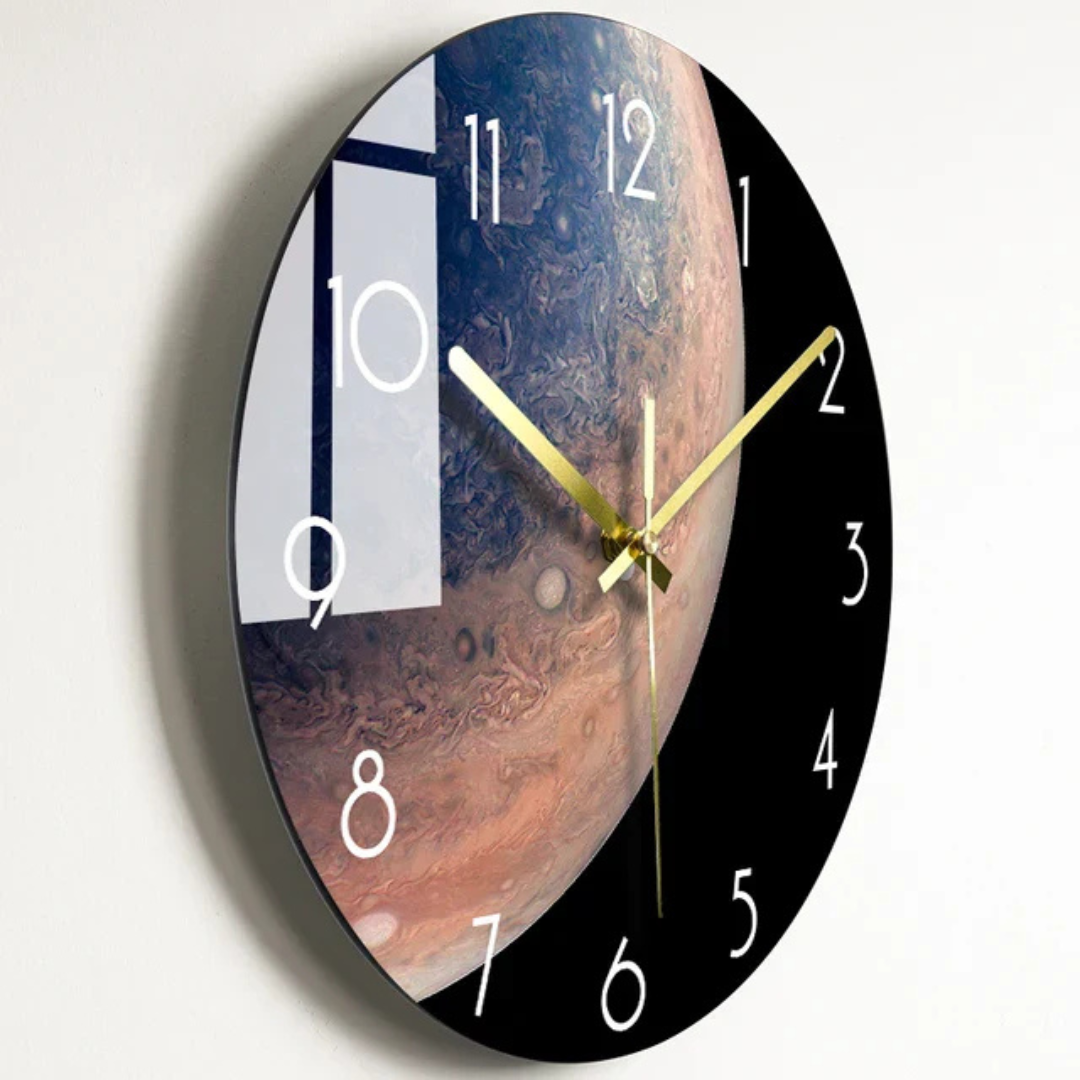 Colorful Glass Wall Clock with Gold Hands & Numbers – view 9 | BROKLEN